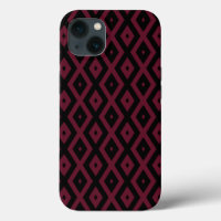 Burgundy and black diamond pattern Case-Mate iPhon