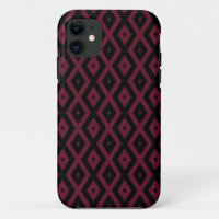 Burgundy and black diamond pattern
