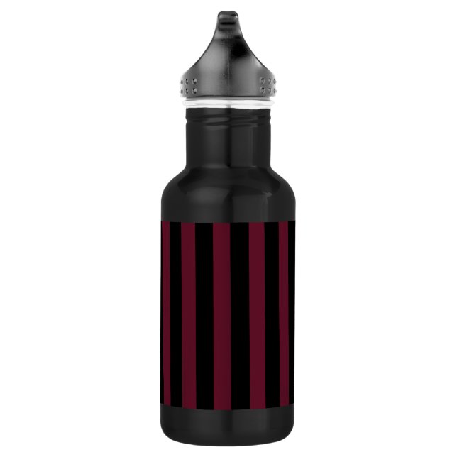 Burgundy and black stripes 532 ml water bottle (Right)