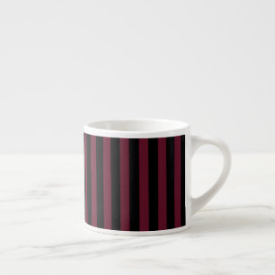 Burgundy and black stripes espresso cup