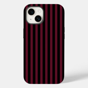 Burgundy and black stripes iPhone 14 case