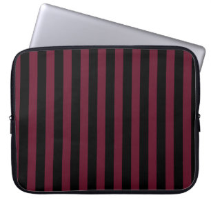 Burgundy and black stripes laptop sleeve