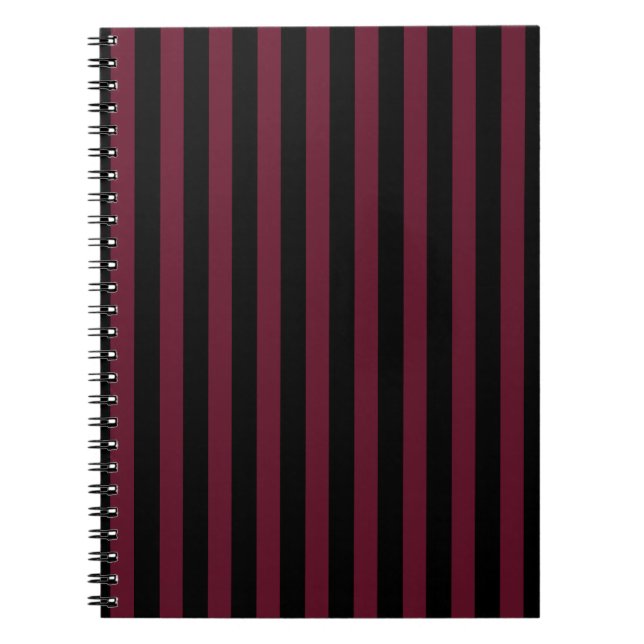 Burgundy and black stripes notebook (Front)