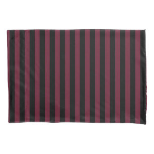Burgundy and black stripes pillowcase