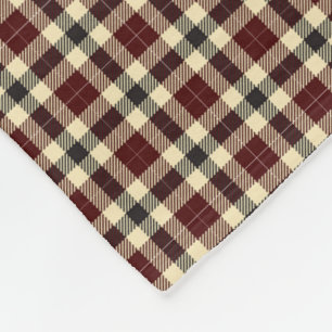 Burgundy and Black Tartan Plaid Fleece Blanket