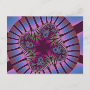 Burgundy and Blue Flower Postcard