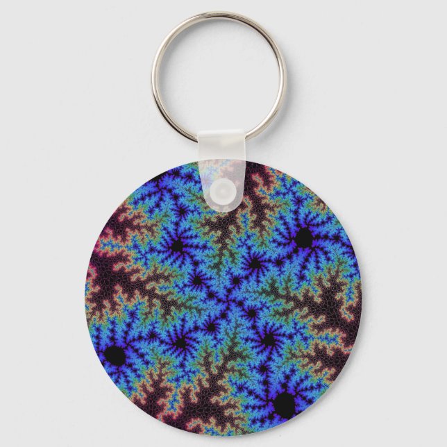 Burgundy and Blue Speckle Key Ring (Front)