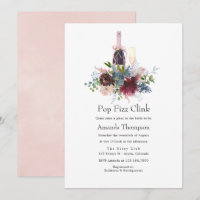 Burgundy and Blush Floral Bridal Pop Fizz Clink