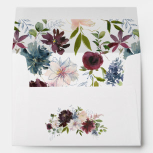 Burgundy and Blush Floral Envelope