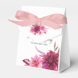 Burgundy and Blush Floral Thanksgiving Favour Box