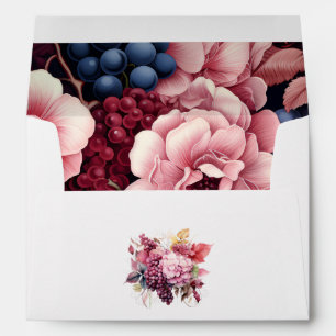 Burgundy and Blush Floral Wine Bridal Shower Envelope