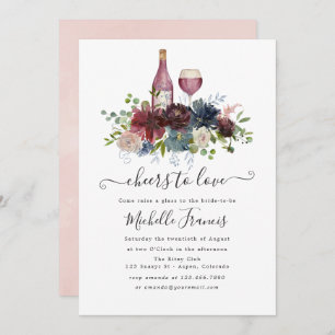 Burgundy and Blush Pink Wine Tasting Invitation