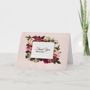 Burgundy and Blush  Thank You Card