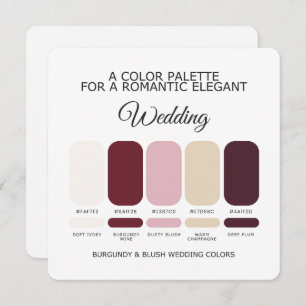 Burgundy and Blush Wedding Color Palette Card