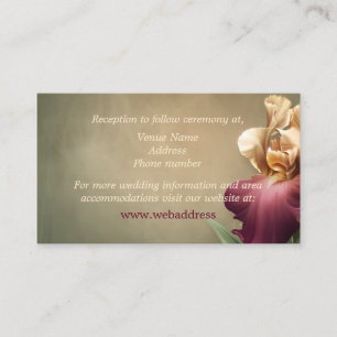 Burgundy and Cream Iris Wedding Enclosure Card