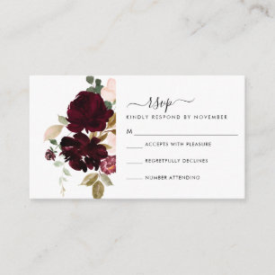 Burgundy and Cream RSVP Card
