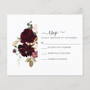 Burgundy and Cream RSVP Card