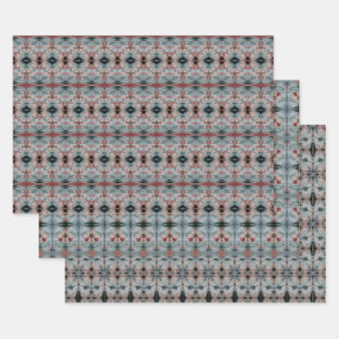 Burgundy and Dark Teal Patterned Sheet Paper