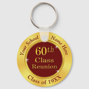 Burgundy and Gold, 60th Class Reunion Favours Key Ring