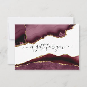 Burgundy and Gold Agate Gift Certificate