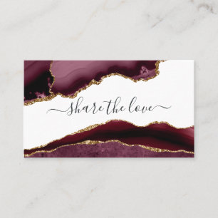 Burgundy and Gold Agate Referral Card