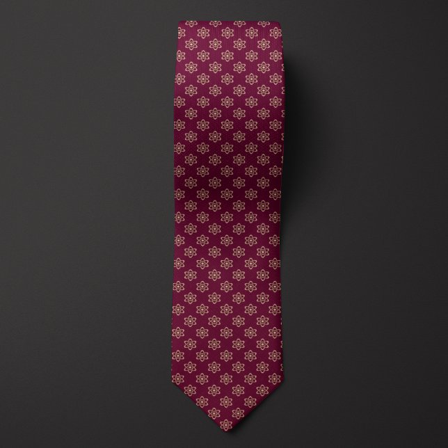 Burgundy and Gold Atom Pattern Tie (Creator Uploaded)