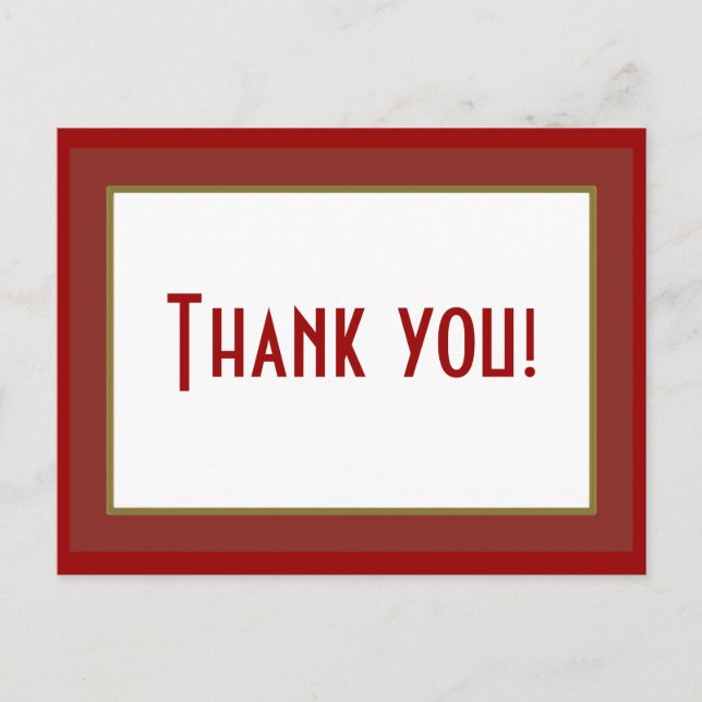 Burgundy and Gold Border Postcards (Front)