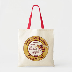 Burgundy and Gold Class Reunion Gift Ideas, Totes