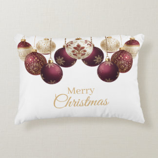 Burgundy and gold faux glitter decorative cushion
