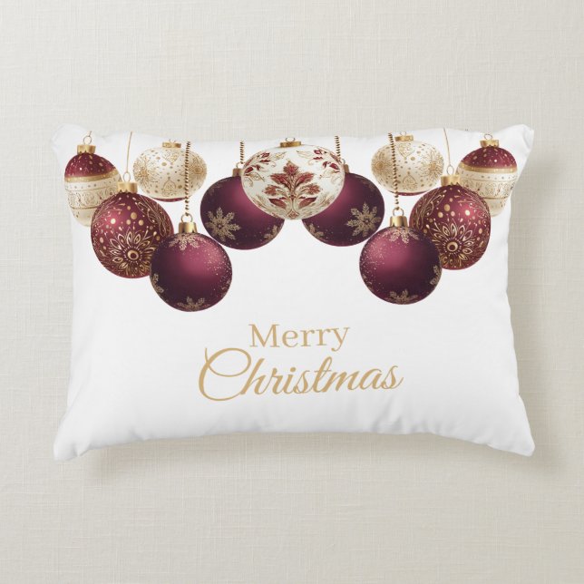 Burgundy and gold faux glitter decorative cushion (Front)