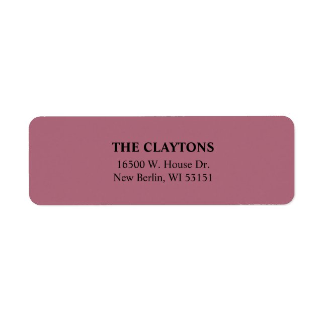 Burgundy And Gold Floral Return Address Labels (Front)