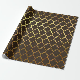 Burgundy and Gold foil Christmas Wrapping Paper