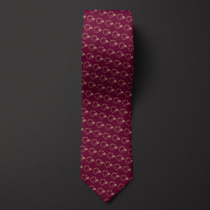 Burgundy and Gold Football Helmet Tie