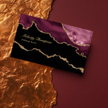 Burgundy and Gold Geode Agate Stone QR Code