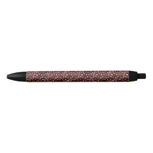 Burgundy and Gold Leopard Series Design 1 Black Ink Pen