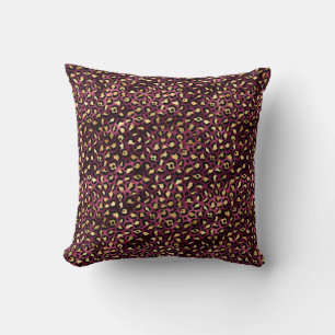 Burgundy and Gold Leopard Series Design 1 Cushion