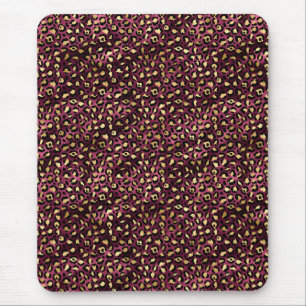 Burgundy and Gold Leopard Series Design 1 Mouse Mat