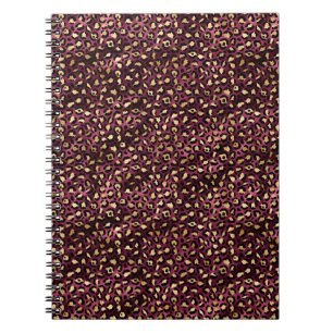 Burgundy and Gold Leopard Series Design 1 Notebook