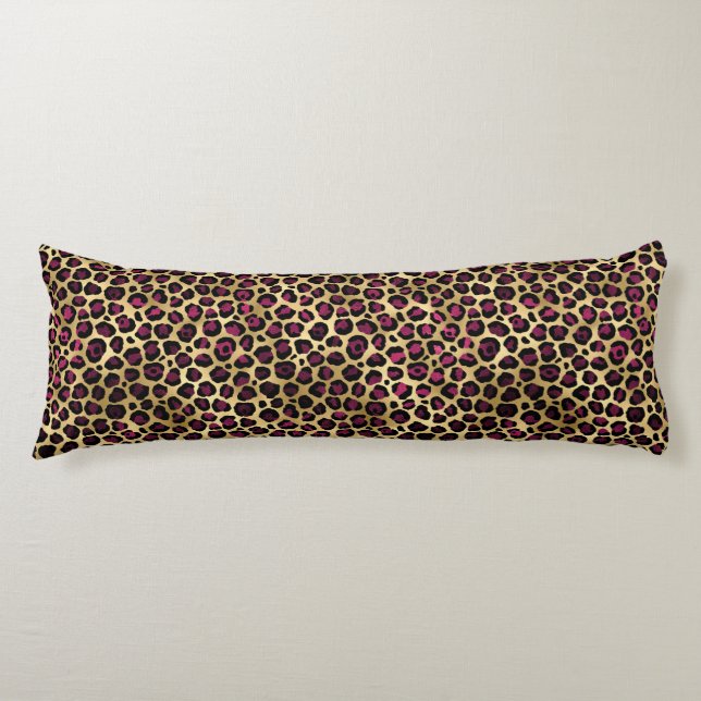 Burgundy and Gold Leopard Series Design 2 Body Cushion (Front)