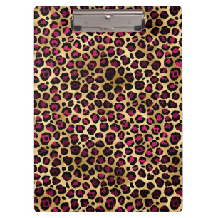 Burgundy and Gold Leopard Series Design 2 Clipboard
