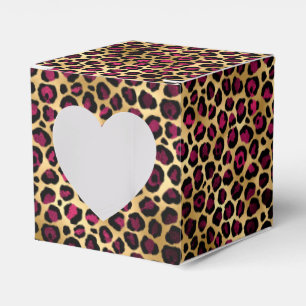 Burgundy and Gold Leopard Series Design 2 Favour Box