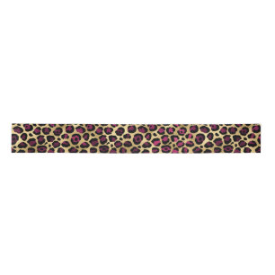 Burgundy and Gold Leopard Series Design 2 Satin Ribbon