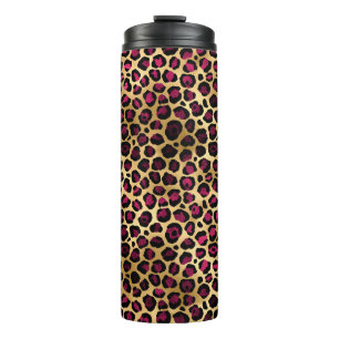 Burgundy and Gold Leopard Series Design 2 Thermal Tumbler