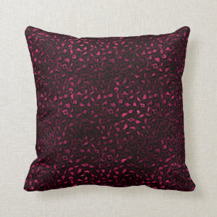 Burgundy and Gold Leopard Series Design 3 Cushion
