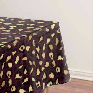 Burgundy and Gold Leopard Series Design 8 Tablecloth