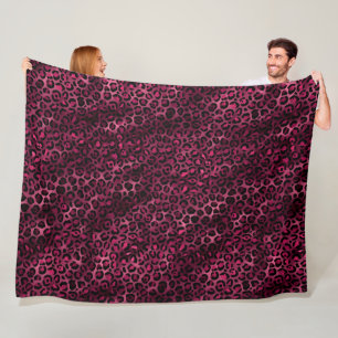 Burgundy and Gold Leopard Series Design 9 Fleece Blanket