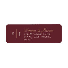 Burgundy and Gold Monogram Vineyard Wedding