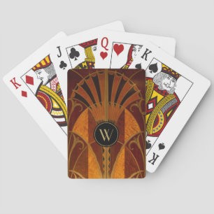Burgundy and Gold Monogrammed Playing Cards