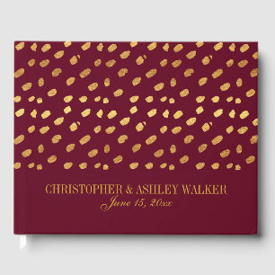Burgundy and Gold Personalised Wedding Guestbook