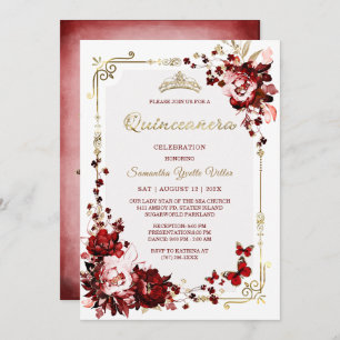 Burgundy and Gold Quinceanera Templates